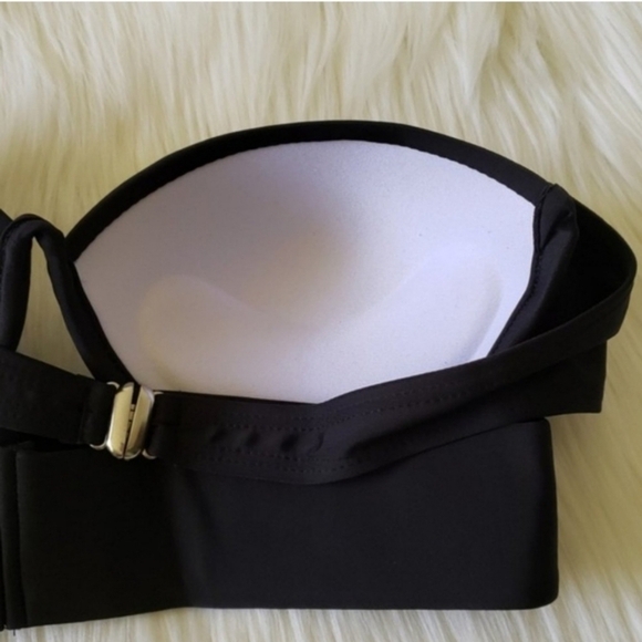 New Black Push Up Underwire Top Bikini Set Swimsuit Size L - Picture 6 of 8